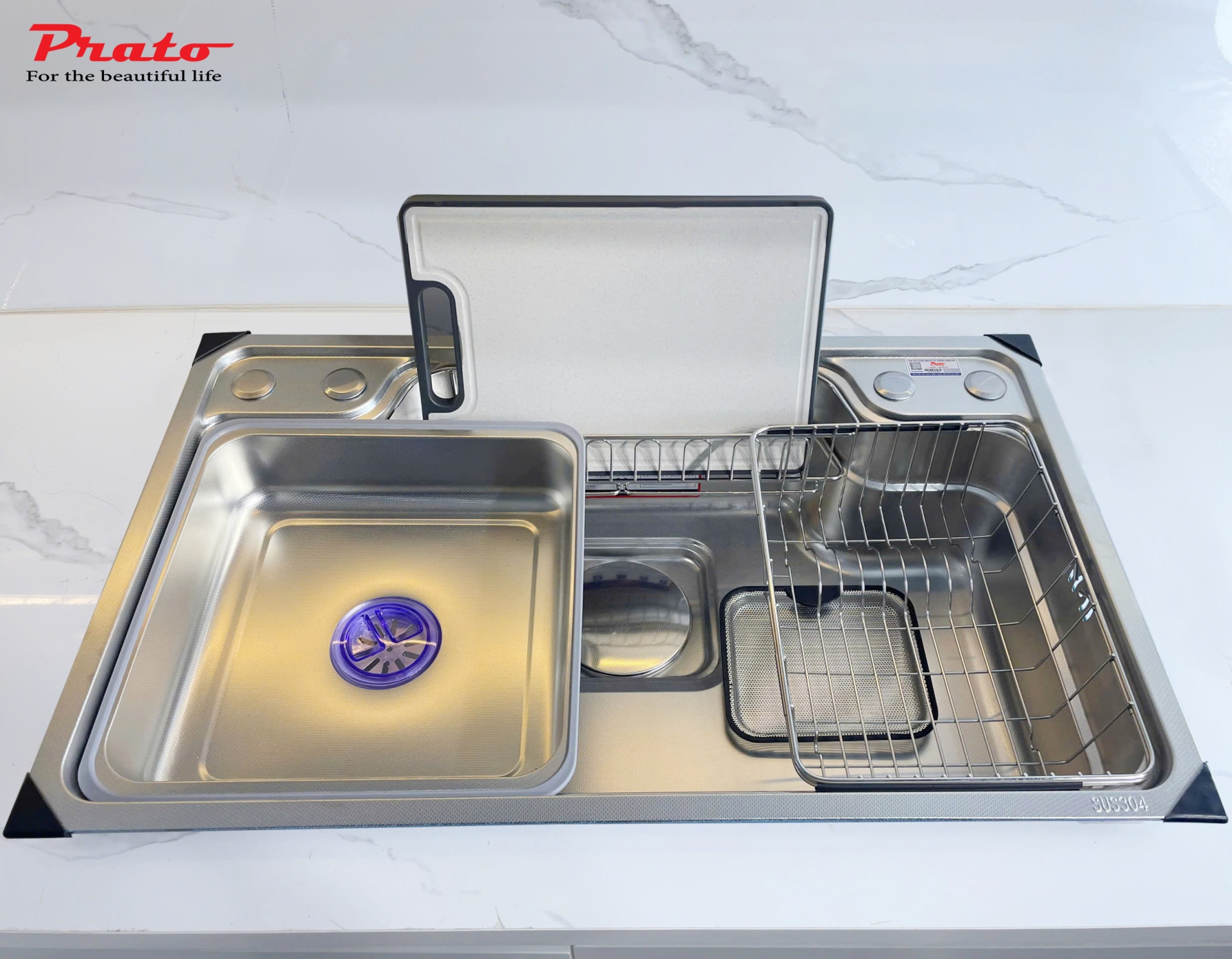 Chậu rửa bát 1 hố Prato INOX  KT_78*48